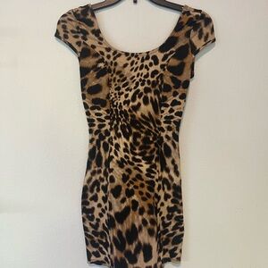 Charlotte Russe Animal Print Cap Sleeve Mini Dress